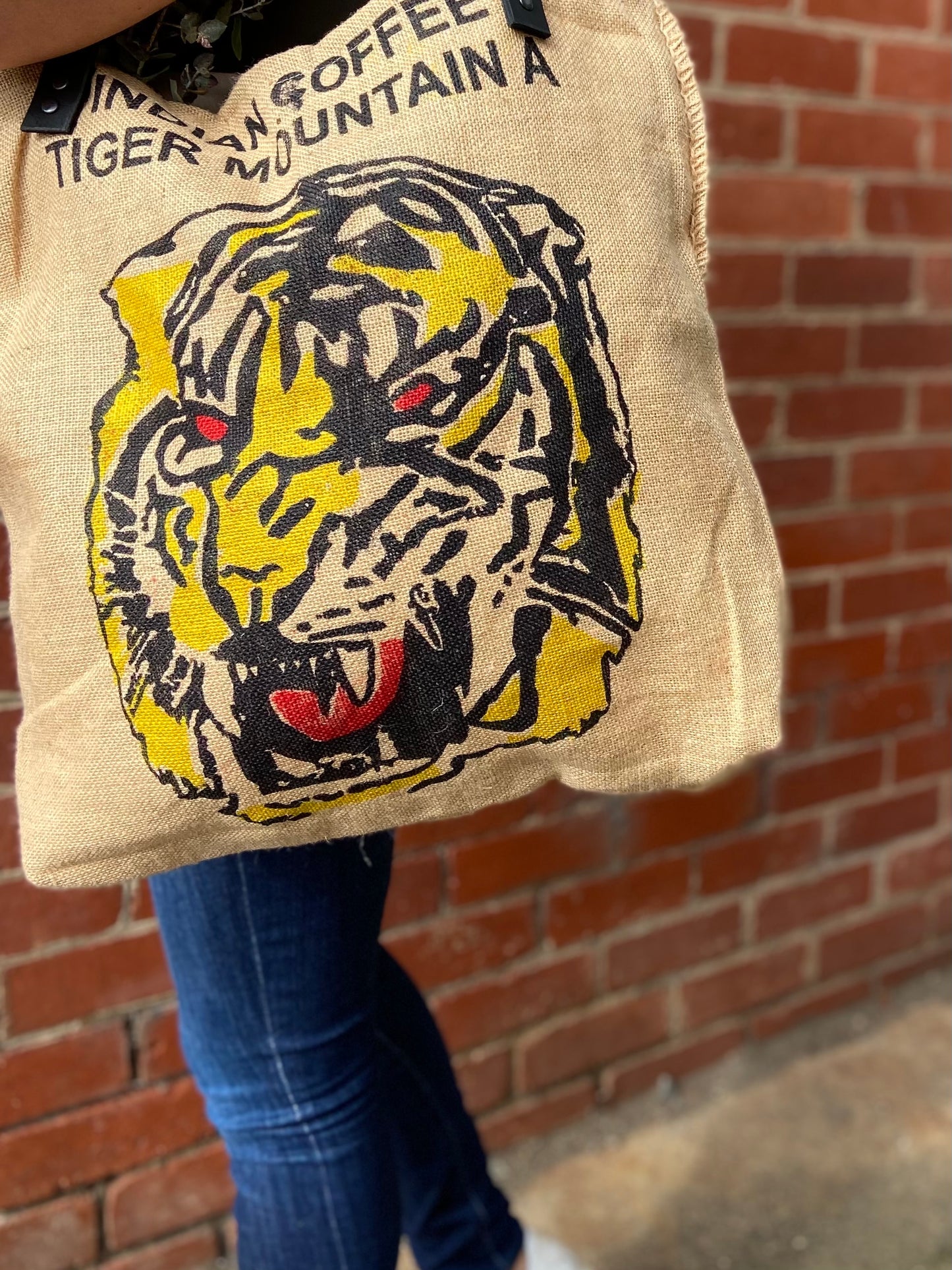 Upcycled Tote Bag Tiger | Eco-Friendly Luxe Carry Bag