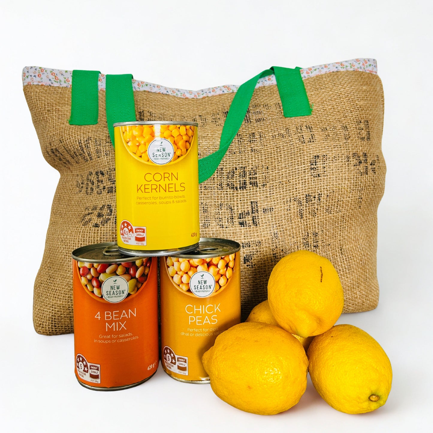 Reusable Shopping Bag - Green handles