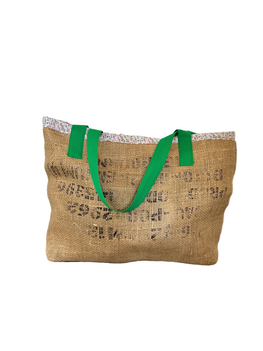 Reusable Shopping Bag - Green handles